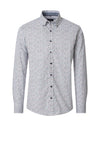 Casa Moda Geo Abstract Print Poplin Shirt, White & Blue Multi