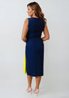 Casting Colour Block Pencil Dress, Navy and Lime