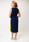 Casting Colour Block Pencil Dress, Navy and Lime
