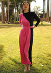 Cayro Joy Colour Block Maxi Dress, Pink & Black