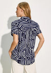 Cecil Printed Short Sleeve Blouse, Navy Multi