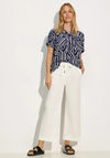 Cecil Printed Short Sleeve Blouse, Navy Multi