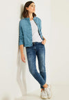 Cecil Round Collar Denim Jacket, Adriatic Blue