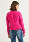 Cecil Round Collar Denim Jacket, Cool Pink