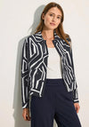 Cecil Geo Print Short Jacket, Navy & White