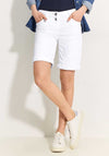 Cecil Knee Length Denim Shorts, White