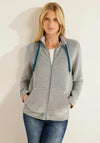 Cecil Full Zip Ribbed Knit Jacket, Grey