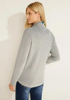 Cecil Full Zip Ribbed Knit Jacket, Grey
