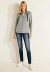 Cecil Full Zip Ribbed Knit Jacket, Grey