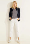 Cecil Full Zip Ribbed Sweatshirt Jacket, Navy