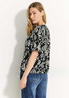 Cecil Ornamental Print Top, Black