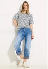 Cecil Inside Out Print Top, White & Navy