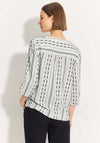 Cecil Embroidered Stripe Pattern Blouse, Vanilla White