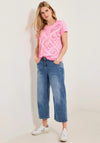 Cecil Text & Rhinestone Print T-Shirt, Soft Neon Pink