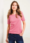 Cecil Round Neck Striped T-Shirt, Raspberry
