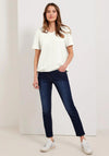 Cecil Crochet Look T-Shirt, White