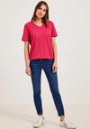 Cecil Crochet Look T-Shirt, Strawberry Red
