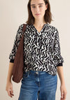 CECIL PIPING PRINT BLOUSE