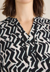 CECIL PIPING PRINT BLOUSE