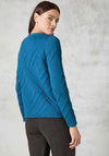 Cecil 3D Diamond Sweatshirt, Aqua Blue