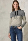 Cecil Striped Colourblock Top, Black