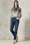 Cecil Striped Colourblock Top, Black