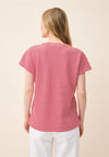 Cecil Striped V Neck Top, Red