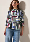 Cecil Geometric Print Round Neck Blouse, Multi Coloured