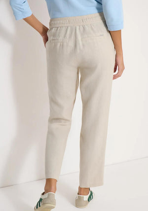 Cecil Linen Slim Leg Trousers, Beige