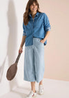 Cecil Cotton Striped Wide Leg Culottes, Blue