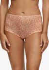 Chantelle One Size High Waist Soft Stretch Brief, Pink Leopard