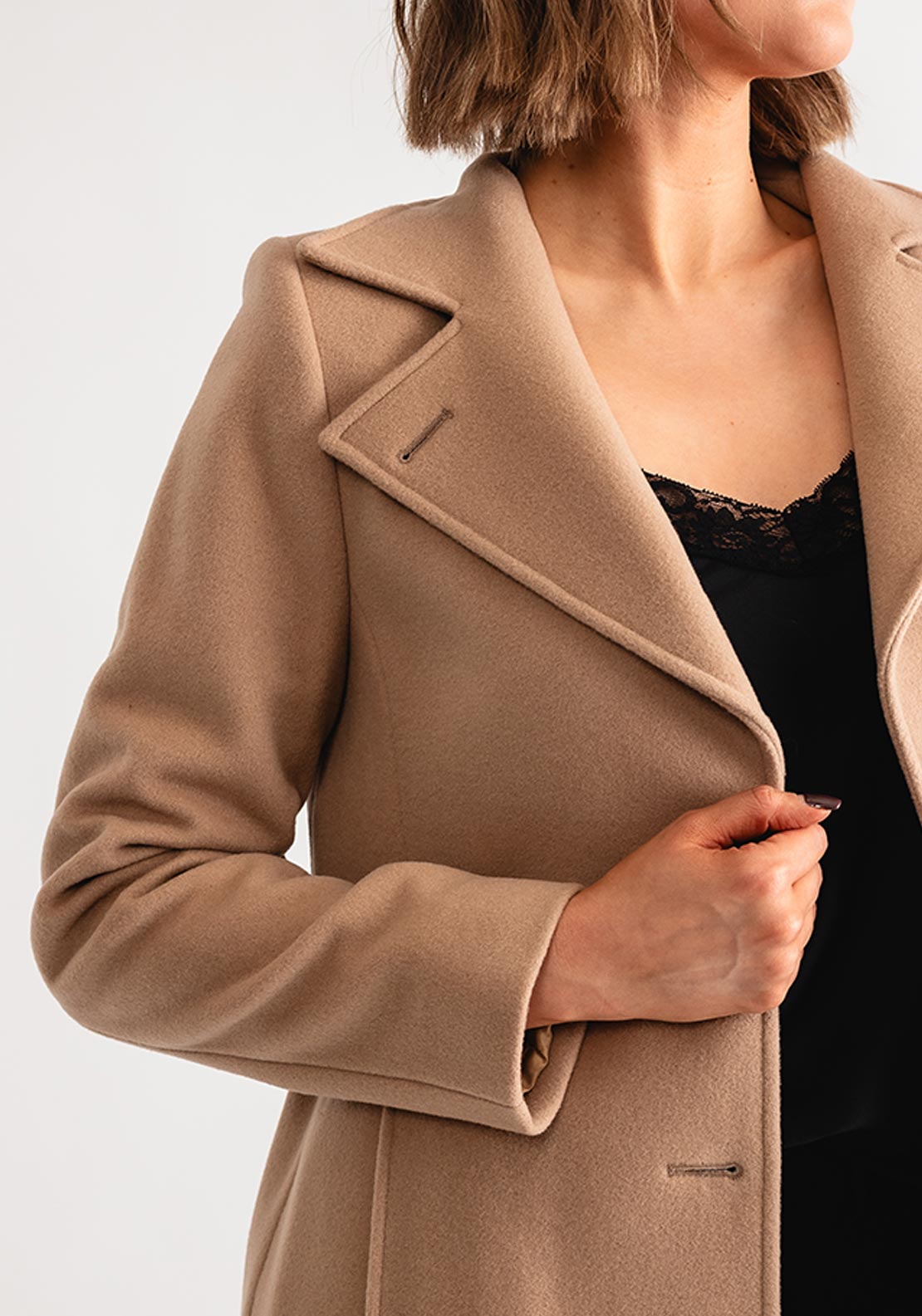 Christina Felix Short Wool Coat, Camel