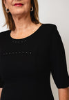 Christina Felix Rhinestone Detail Pencil Knee Length Dress, Black