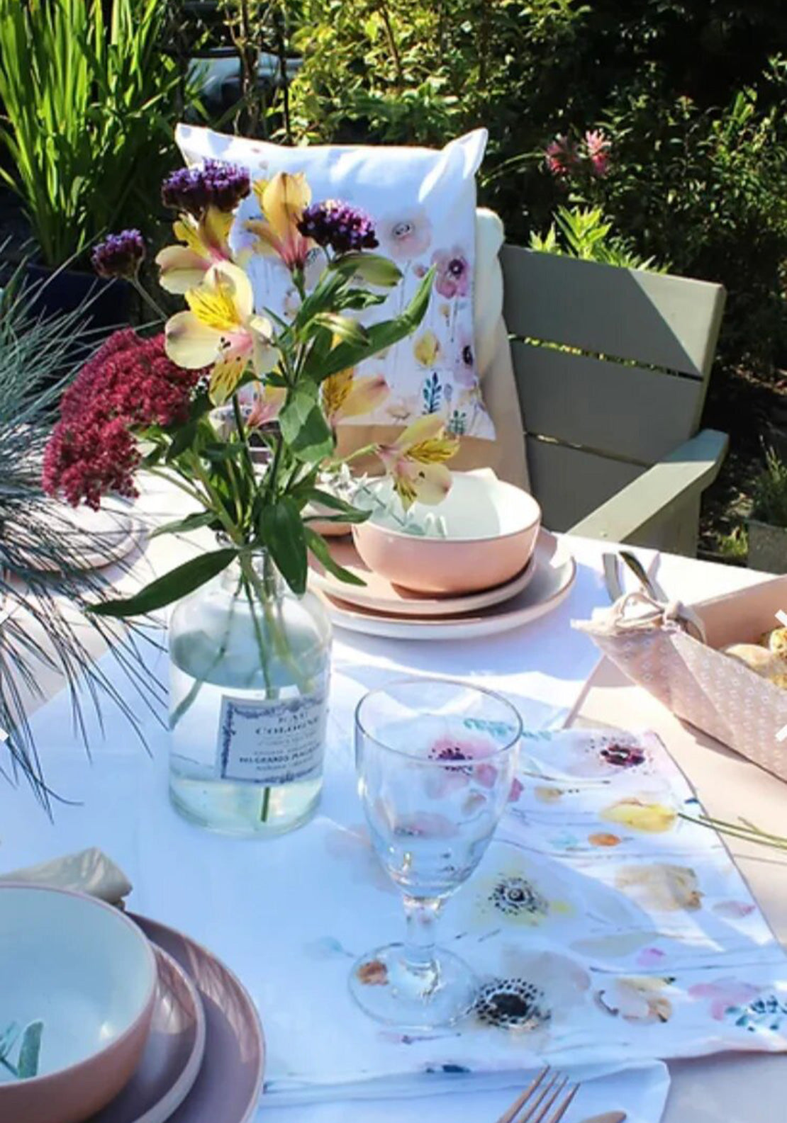 Peggy Wilkins Chrysanta Floral Table Runner, Multi
