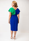 Coco Doll Lola Belted Colour Block Dress, Blue and Green