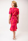 Coco Doll Sydney Corsage Floral Print Dress, Orange and Pink