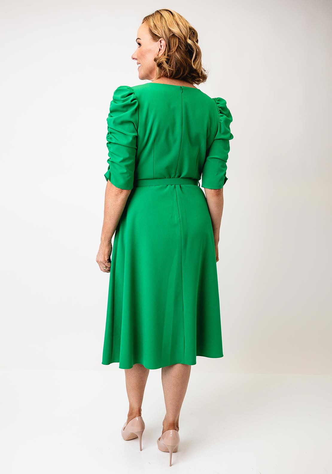 Coco Doll Veder Belted A-Line Dress, Green
