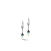 Coeur De Lion Brilliant Square Pendant Earrings, Silver & Green