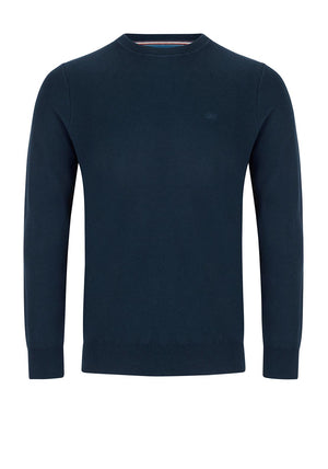 Andre Hook Crew Neck Sweater, Navy