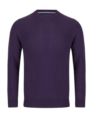 Andre Hook Crew Neck Sweater, Purple