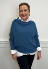 D.E.C.K By Decollage One Size Draped Oversized Jumper, Teal