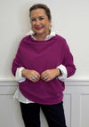 D.E.C.K By Decollage One Size Draped Oversized Jumper, Magenta