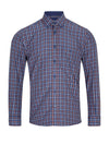 Daniel Grahame Check Shirt, Navy & Orange Multi
