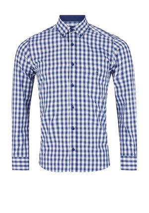 Daniel Grahame Check Shirt, Dark Blue