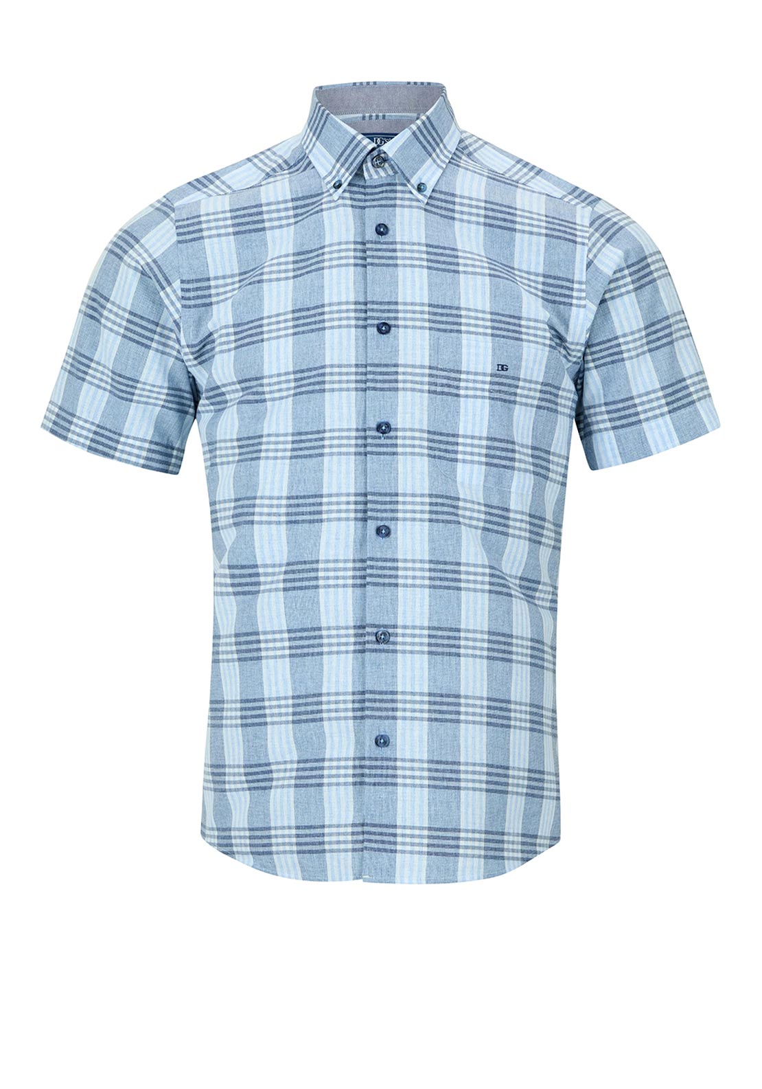 Daniel Grahame Check Short Sleeve Shirt, Blue & Navy