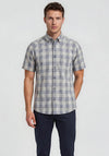 Daniel Grahame Check Short Sleeve Shirt, Brown & Navy