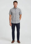 Daniel Grahame Check Short Sleeve Shirt, Brown & Navy