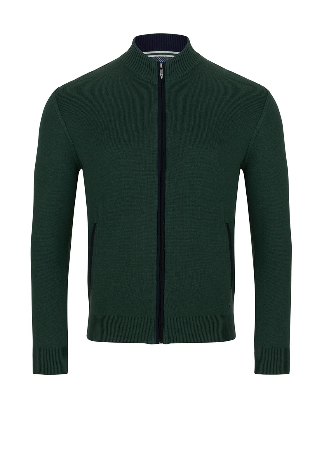 Daniel Grahame Full Zip Sweater, Forest Green