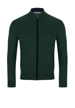 Daniel Grahame Full Zip Sweater, Forest Green