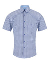 Daniel Grahame Ivano Check Short Sleeve Shirt, Blue Multi